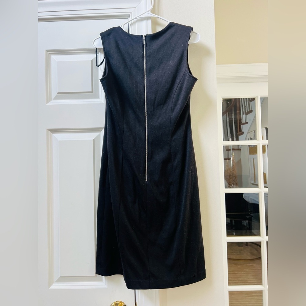 Chic Black and faux leather and knit  Mini Dress - Picture 4 of 4